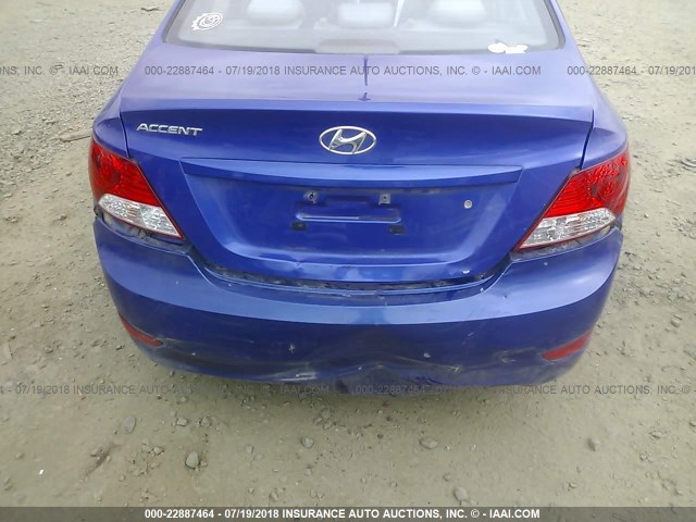 KMHCT4AE8DU374937 - 2013 HYUNDAI ACCENT GLS/GS BLUE photo 6