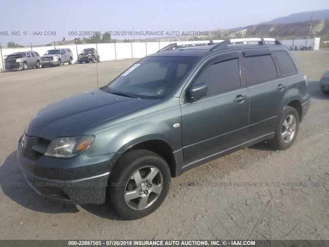 JA4LX41FX4U031039 - 2004 MITSUBISHI OUTLANDER XLS GREEN photo 2