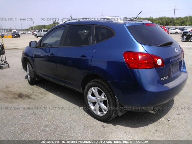 JN8AS58T88W017958 - 2008 NISSAN ROGUE S/SL BLUE photo 3