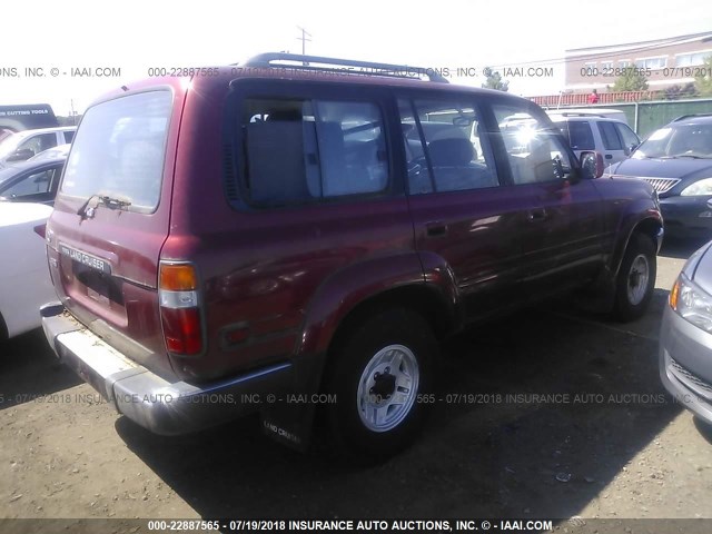 JT3FJ80WXM0005310 - 1991 TOYOTA LAND CRUISER FJ80 RED photo 4