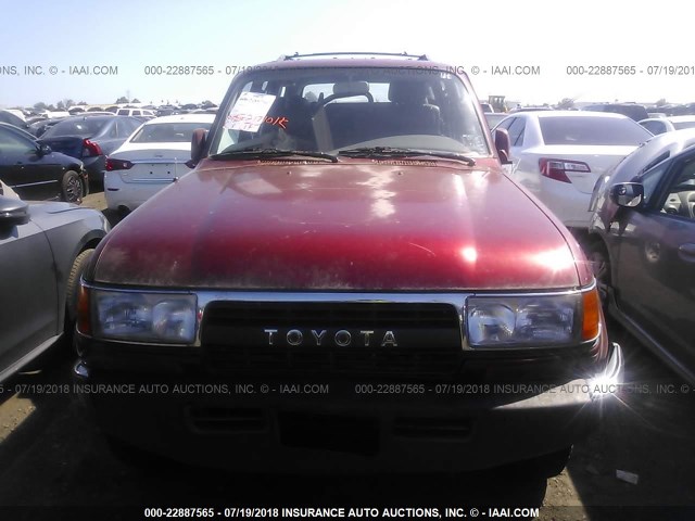 JT3FJ80WXM0005310 - 1991 TOYOTA LAND CRUISER FJ80 RED photo 6