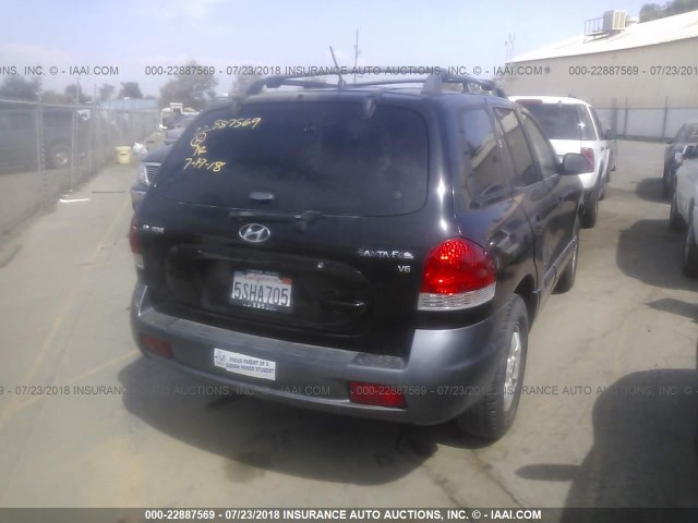 KM8SC13D76U050430 - 2006 HYUNDAI SANTA FE GLS/LIMITED BLACK photo 4