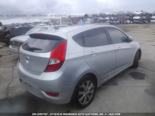 KMHCU5AE3DU077237 - 2013 HYUNDAI ACCENT GLS/SE SILVER photo 4