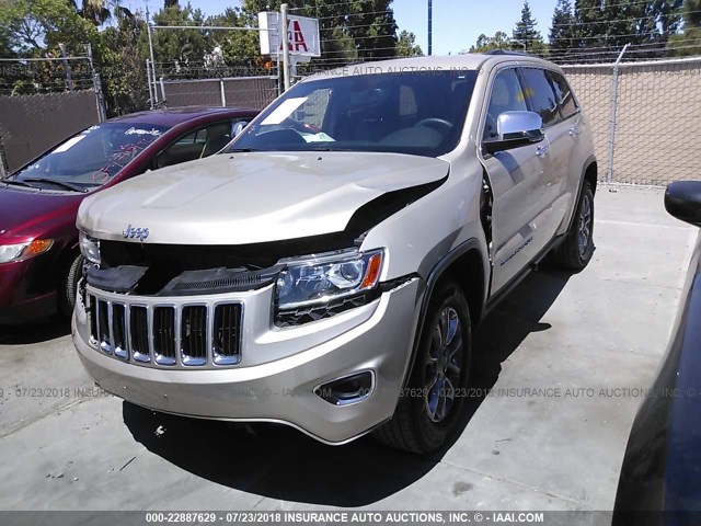 1C4RJFBG7EC163428 - 2014 JEEP GRAND CHEROKEE LIMITED GOLD photo 2