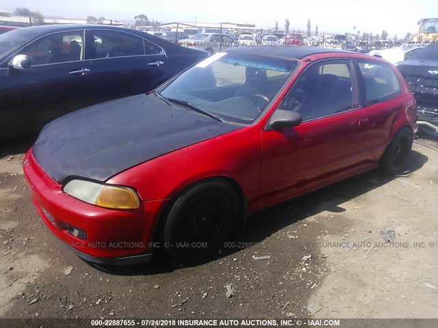 2HGEH237XSH509614 - 1995 HONDA CIVIC VX RED photo 2