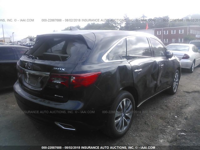 5FRYD4H40EB001792 - 2014 ACURA MDX TECHNOLOGY BLACK photo 4