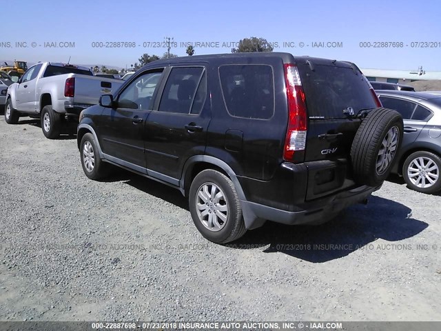 JHLRD78915C001951 - 2005 HONDA CR-V SE/EX BLACK photo 3