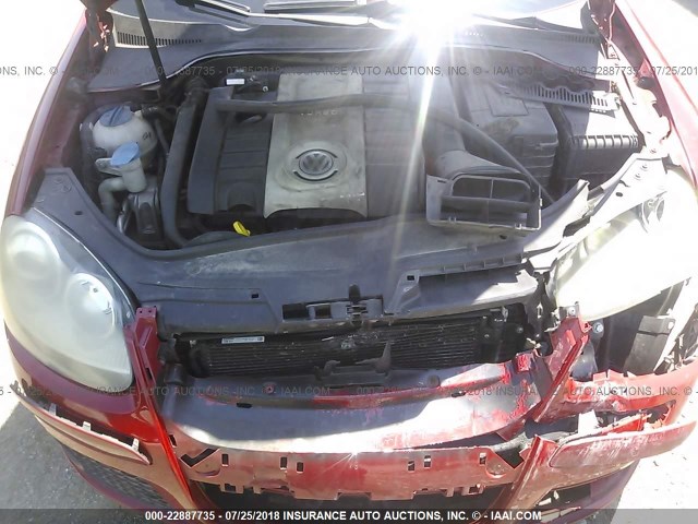 3VWBJ71K38M057023 - 2008 VOLKSWAGEN GLI წითელი ფოტო 10