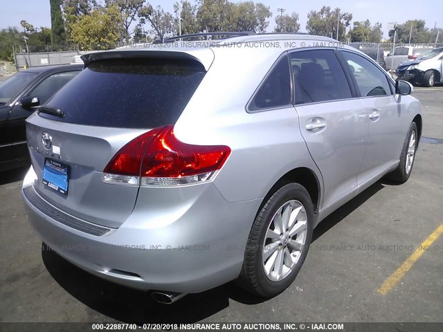 4T3ZA3BB8AU022779 - 2010 TOYOTA VENZA SILVER photo 4