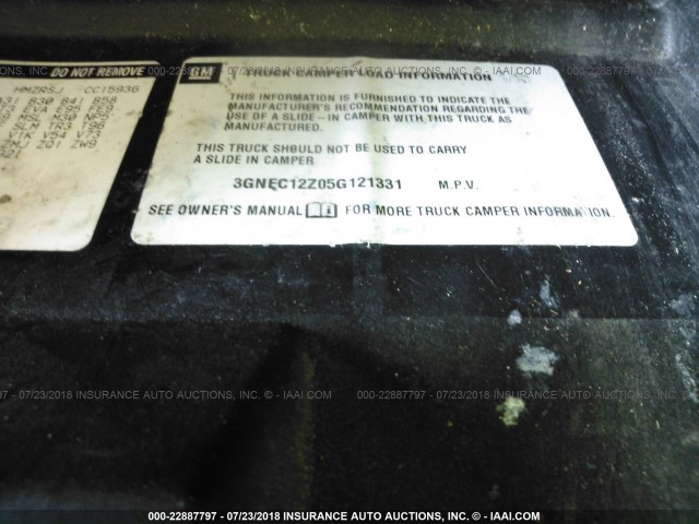 3GNEC12Z05G121331 - 2005 CHEVROLET AVALANCHE C1500 Dark Blue photo 9