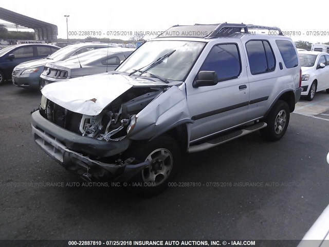 5N1ED28T11C592332 - 2001 NISSAN XTERRA XE/SE GRAY photo 2