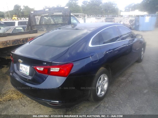 1G1ZC5ST2GF285920 - 2016 CHEVROLET MALIBU LS BLUE photo 4