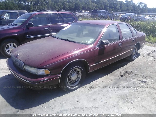 1G1BL52P8TR127241 - 1996 CHEVROLET CAPRICE / IMPALA CLASSIC/SS RED photo 2