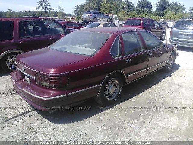 1G1BL52P8TR127241 - 1996 CHEVROLET CAPRICE / IMPALA CLASSIC/SS RED photo 4