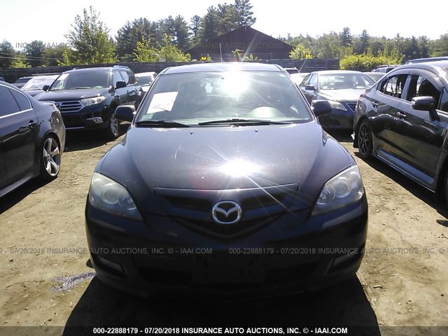 JM1BK344781809390 - 2008 MAZDA 3 HATCHBACK BLACK photo 6