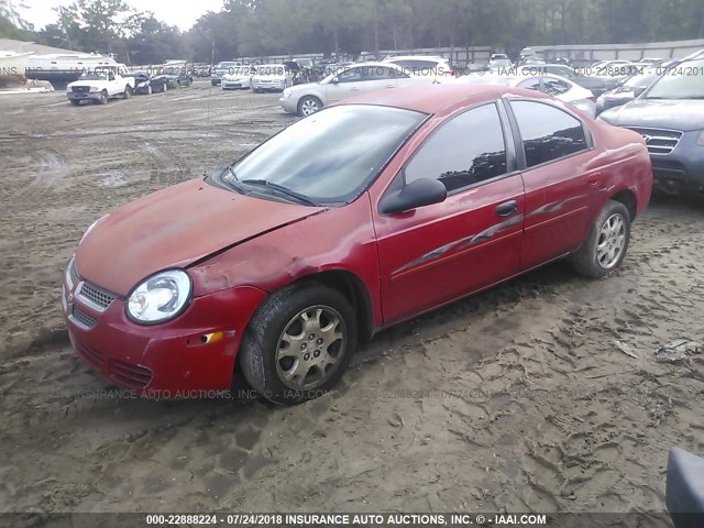 1B3ES56CX5D130593 - 2005 DODGE NEON SXT RED photo 2