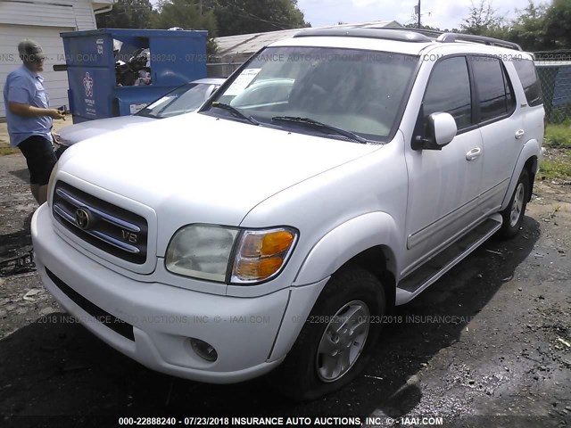 5TDZT38A92S065992 - 2002 TOYOTA SEQUOIA LIMITED WHITE photo 2