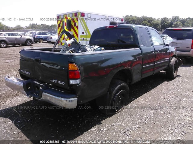 5TBBT44133S387857 - 2003 TOYOTA TUNDRA ACCESS CAB SR5 GREEN photo 4