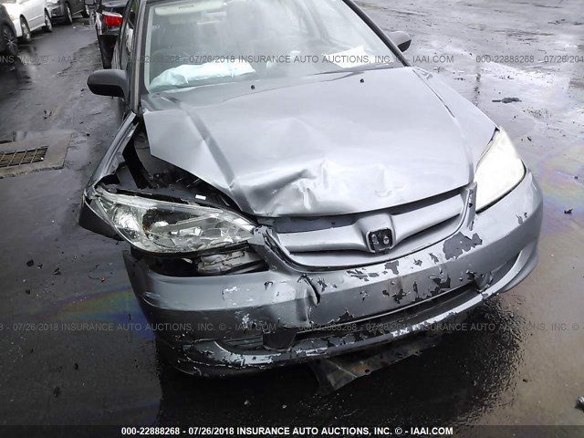 2HGES16345H631345 - 2005 HONDA CIVIC DX VP SILVER photo 6