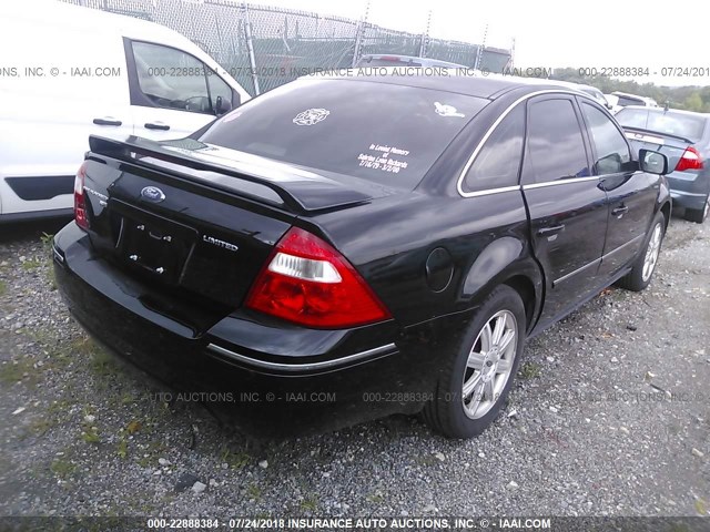 1FAHP28196G105388 - 2006 FORD FIVE HUNDRED LIMITED BLACK photo 4