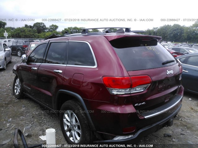 1C4RJFBG2EC155012 - 2014 JEEP GRAND CHEROKEE LIMITED RED photo 3