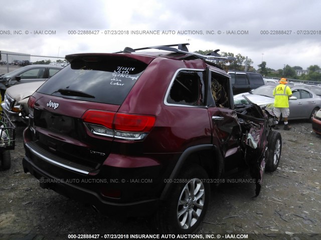 1C4RJFBG2EC155012 - 2014 JEEP GRAND CHEROKEE LIMITED RED photo 4