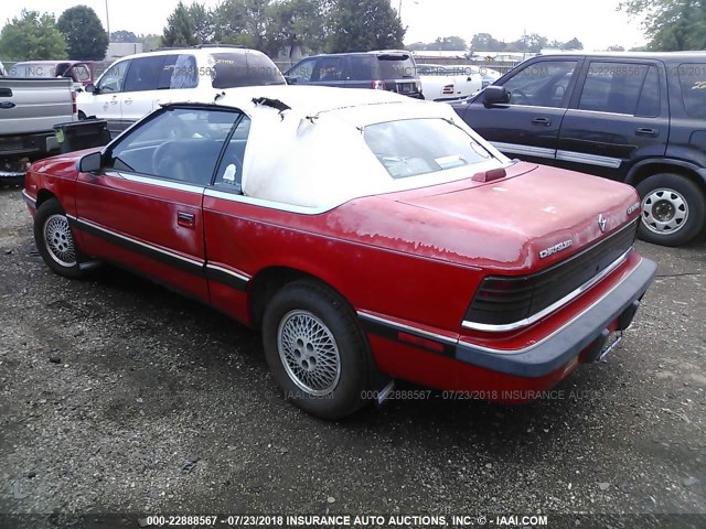 1C3XJ45KXKG239289 - 1989 CHRYSLER LEBARON 红色 照片 3