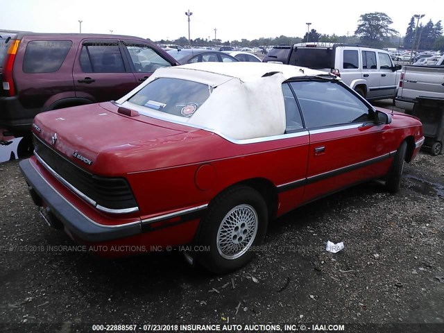 1C3XJ45KXKG239289 - 1989 CHRYSLER LEBARON 红色 照片 4