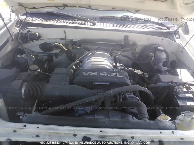 5TBRT34104S443408 - 2004 TOYOTA TUNDRA ACCESS CAB SR5 WHITE photo 10