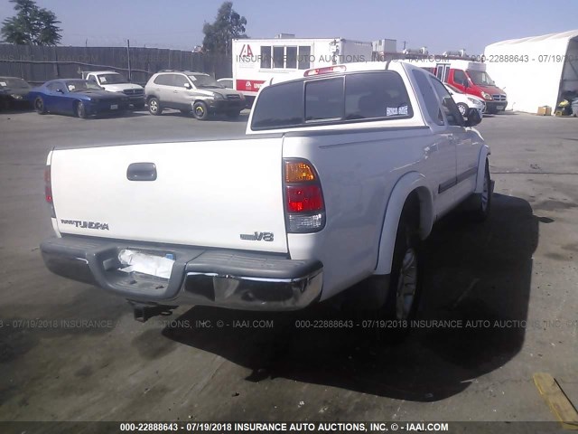 5TBRT34104S443408 - 2004 TOYOTA TUNDRA ACCESS CAB SR5 WHITE photo 4