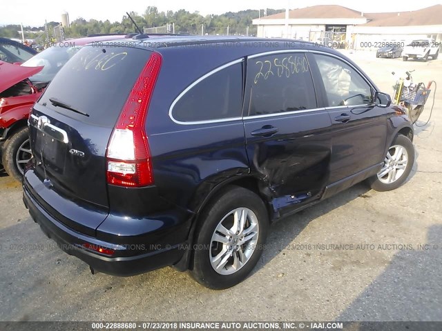 5J6RE4H76BL069241 - 2011 HONDA CR-V EXL BLUE photo 4