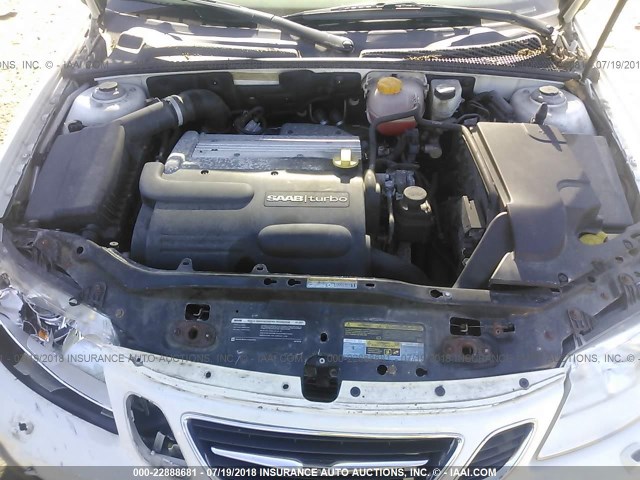 YS3FD49Y671002833 - 2007 SAAB 9-3 2.0T WHITE photo 10