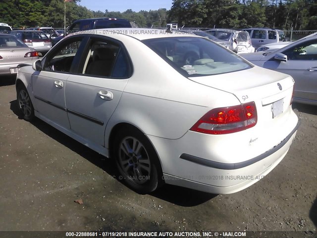 YS3FD49Y671002833 - 2007 SAAB 9-3 2.0T WHITE photo 3