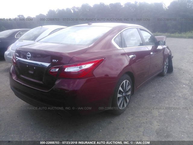 1N4AL3AP2HC275717 - 2017 NISSAN ALTIMA 2.5/S/SV/SL/SR MAROON photo 4