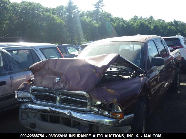 1B7GL2AN71S223542 - 2001 DODGE DAKOTA QUAD MAROON photo 2