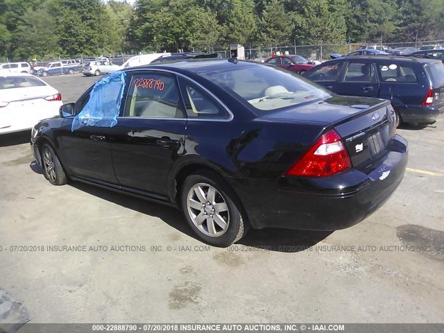 1FAHP24177G161644 - 2007 FORD FIVE HUNDRED SEL BLACK photo 3