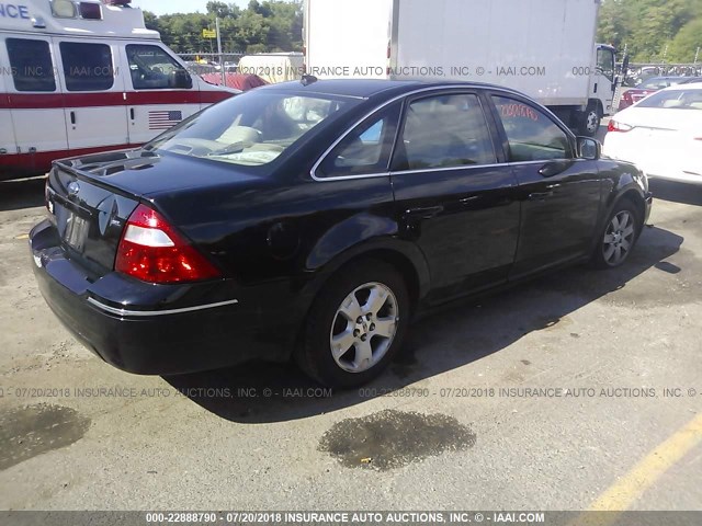 1FAHP24177G161644 - 2007 FORD FIVE HUNDRED SEL BLACK photo 4