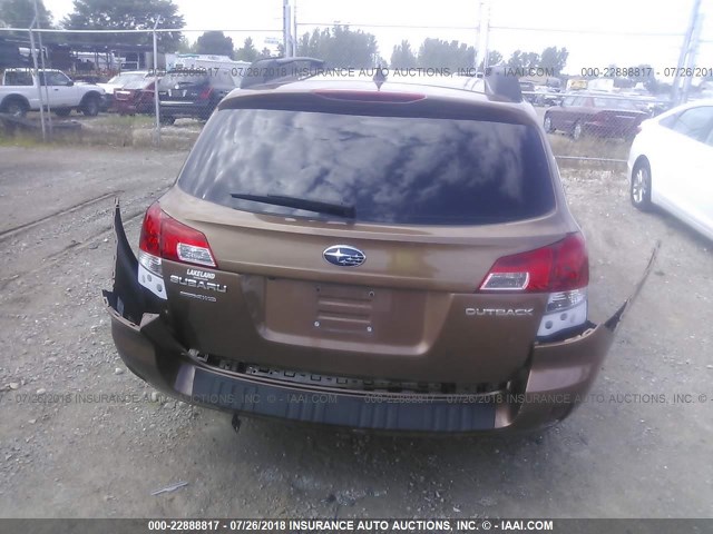 4S4BRCKC2C3285029 - 2012 SUBARU OUTBACK 2.5I LIMITED BROWN photo 6