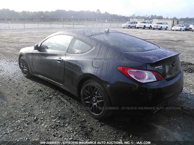 KMHHT6KD0AU040923 - 2010 HYUNDAI GENESIS COUPE 2.0T BLACK photo 3