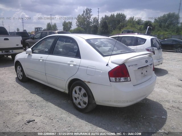 KNAFE121185506925 - 2008 KIA SPECTRA EX/LX/SX WHITE photo 3