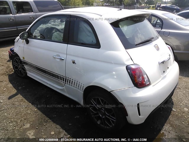 3C3CFFFH5FT638725 - 2015 FIAT 500 ABARTH WHITE photo 3