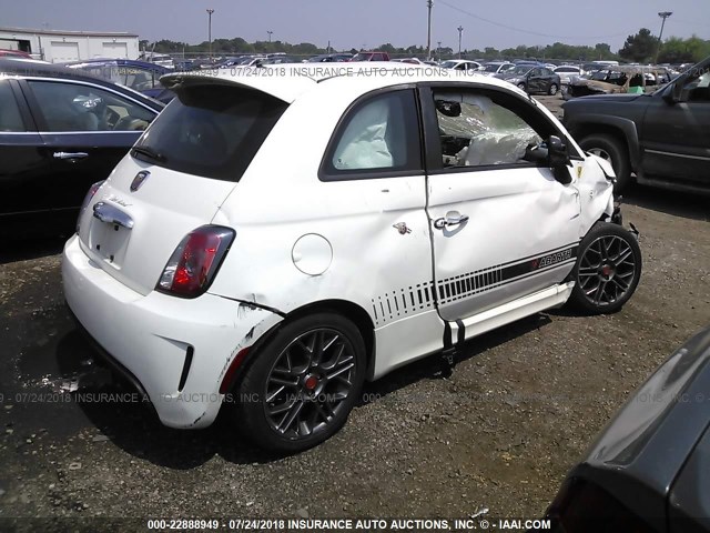 3C3CFFFH5FT638725 - 2015 FIAT 500 ABARTH WHITE photo 4