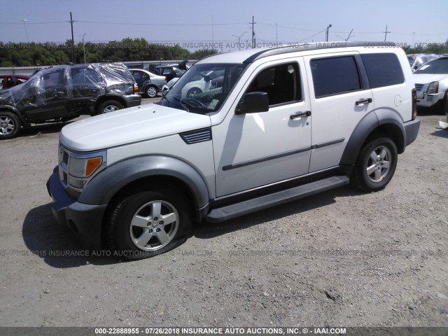 1D8GT28K57W568602 - 2007 DODGE NITRO SXT WHITE photo 2