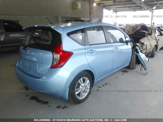 3N1CE2CP0EL418865 - 2014 NISSAN VERSA NOTE S/S PLUS/SV/SL Light Blue photo 4