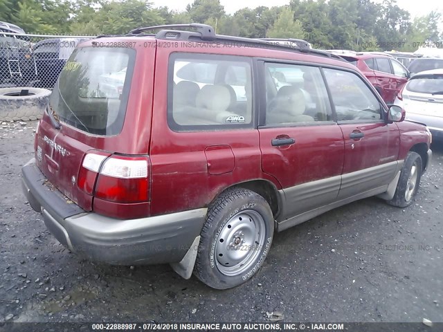 JF1SF655X1H764705 - 2001 SUBARU FORESTER S RED photo 4