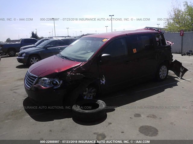2A8HR44H58R727533 - 2008 CHRYSLER TOWN & COUNTRY LX MAROON photo 2