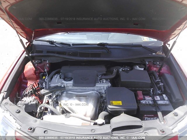 4T1BF1FK4EU799301 - 2014 TOYOTA CAMRY L/SE/LE/XLE წითელი ფოტო 10