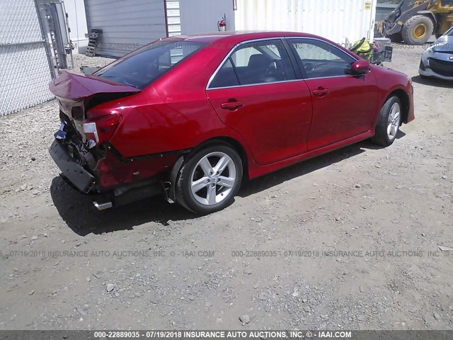 4T1BF1FK4EU799301 - 2014 TOYOTA CAMRY L/SE/LE/XLE წითელი ფოტო 4