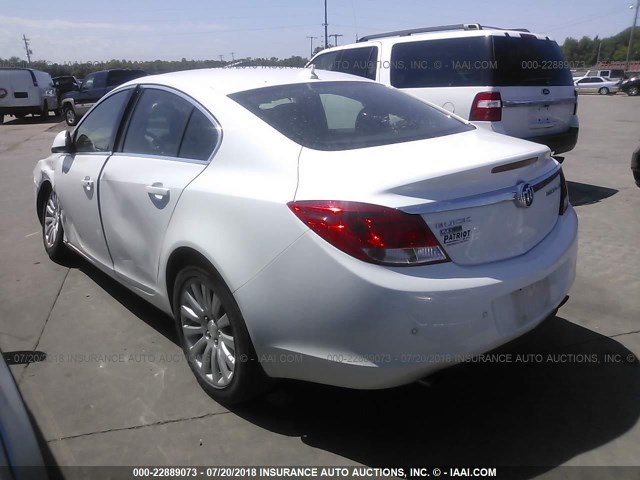 2G4GV5EV9B9190788 - 2011 BUICK REGAL CXL WHITE photo 3