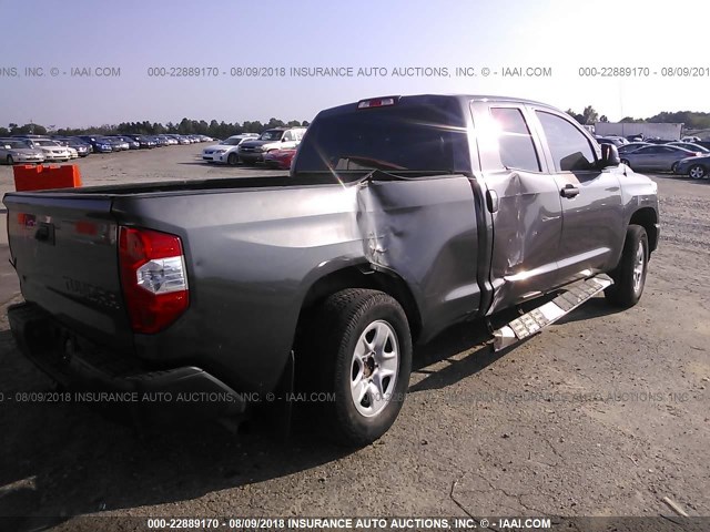 5TFRM5F12FX094987 - 2015 TOYOTA TUNDRA DOUBLE CAB SR/SR5 GRAY photo 4